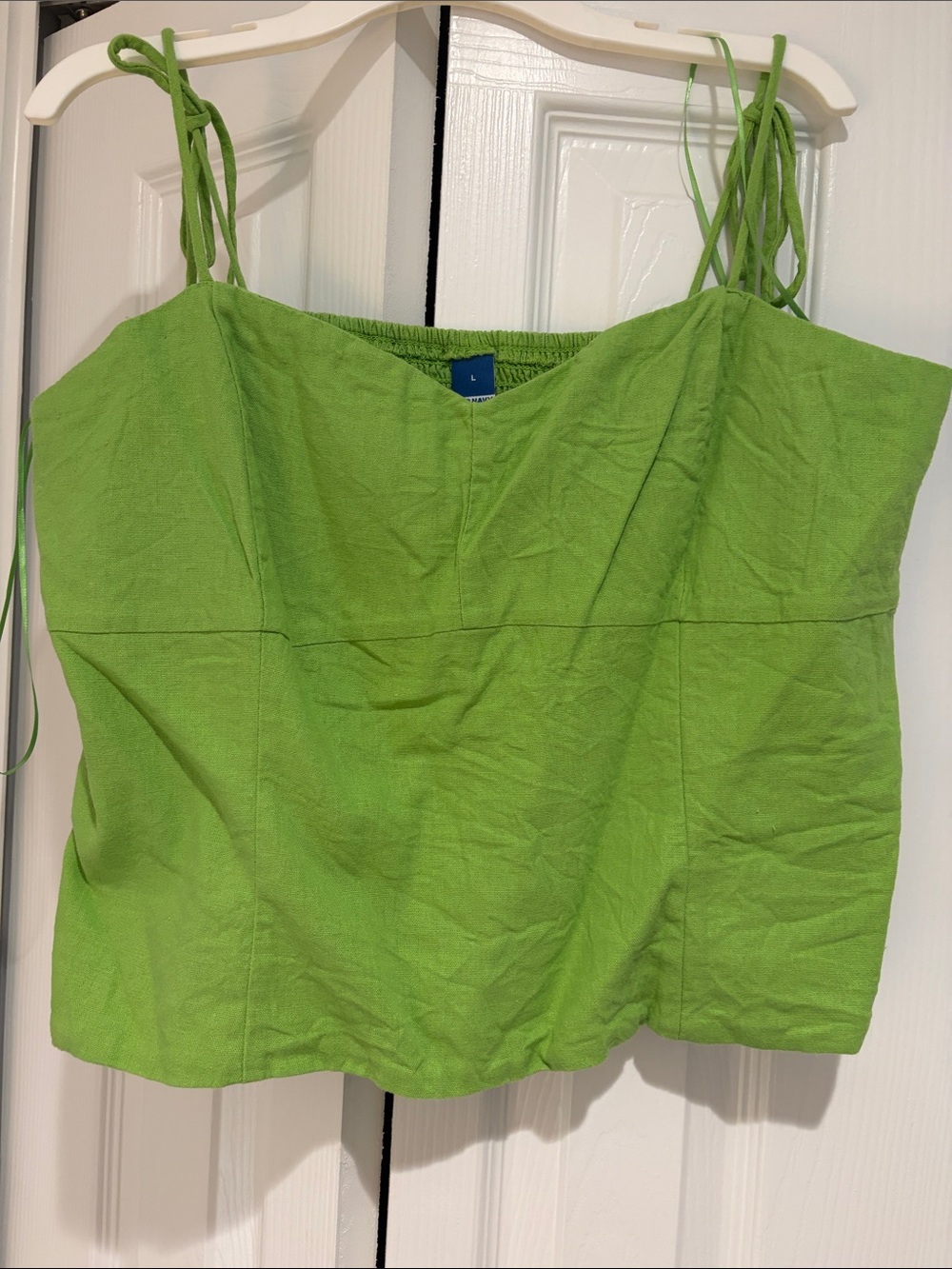 Old Navy Lime Green Adjustable-Strap Linen Camisole Top
